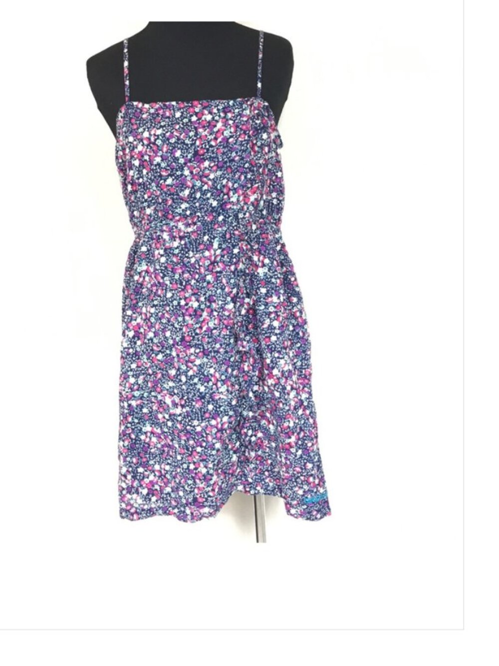 Billabong Juliet Blue Floral Print Ruffle Mini Dress